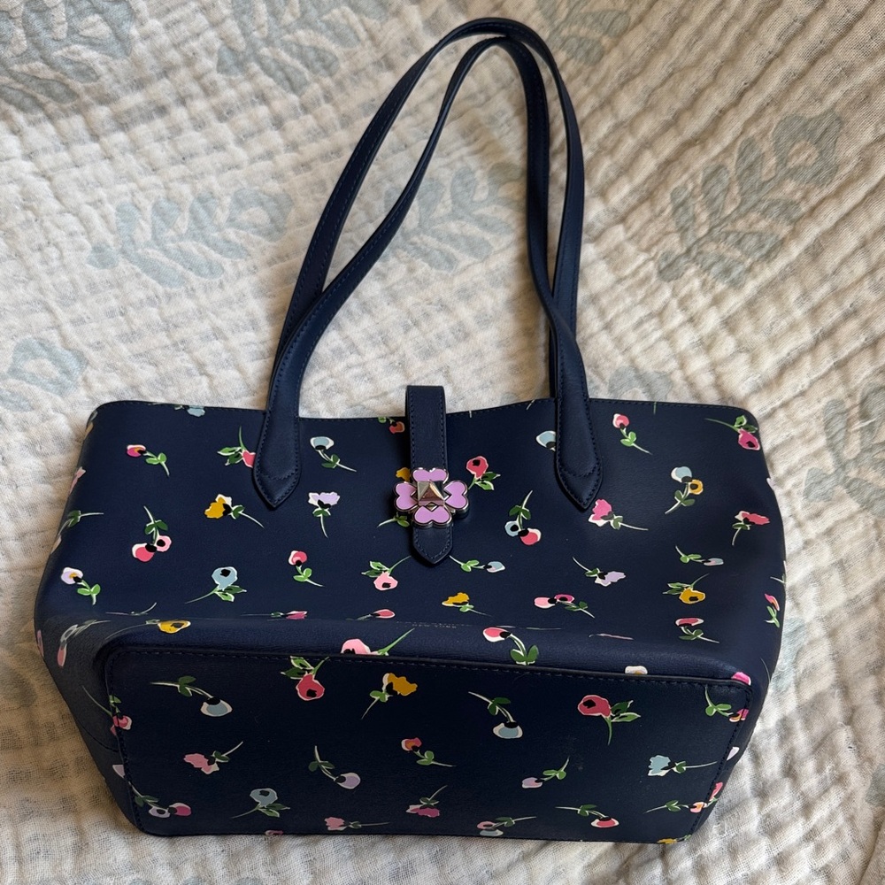Kate Spade Navy Tote with Floral Design